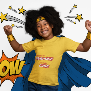 Kids Purpose & Care Tee - Empowering Messages for Young Hearts