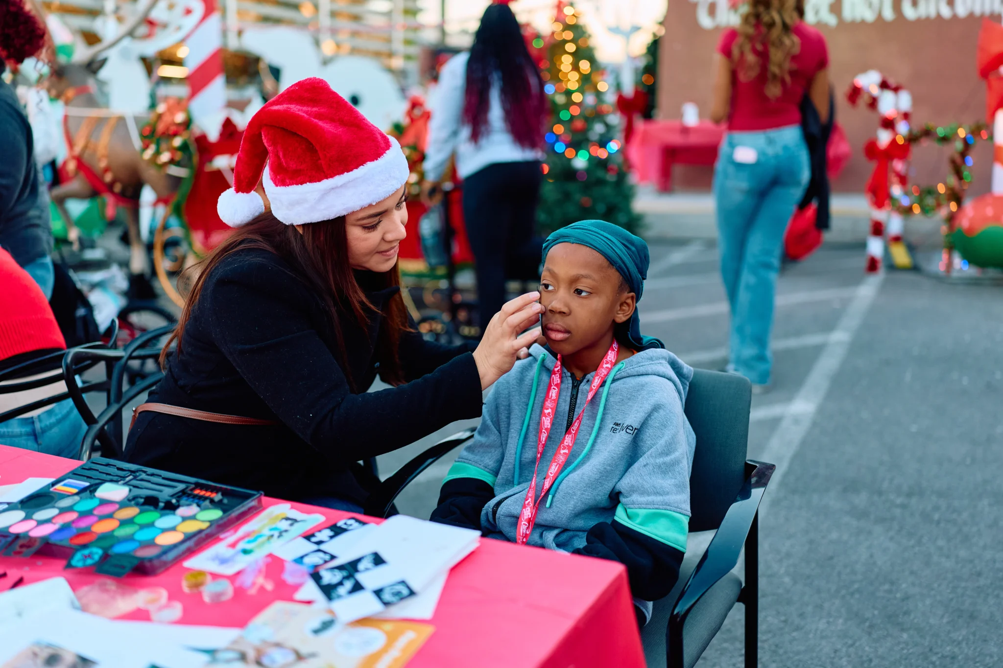 Face painting activity at Winter Wonderland